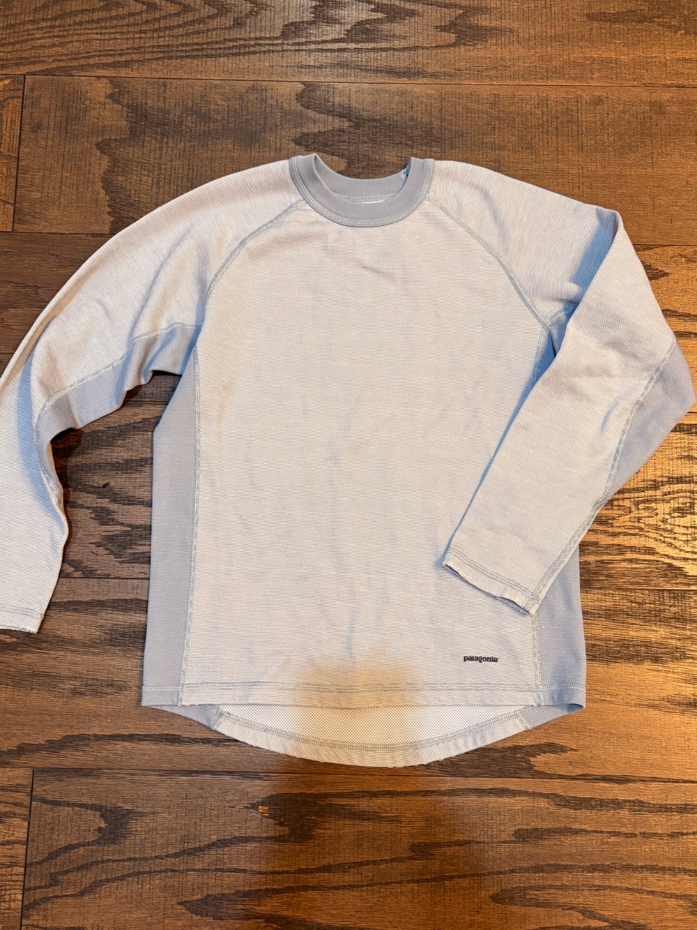 P Boys Size M Medium Patagonia Capilene Base Layer Shirt Long Sleeve Gray EUC